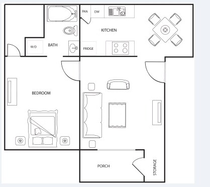 One Bedroom | One Bath floor plan
